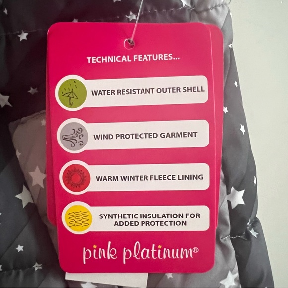 Pink Platinum Girls Heavyweight 2-Piece Skisuit Snowsuit Set Pink Grey Size 4 - Picture 2 of 11